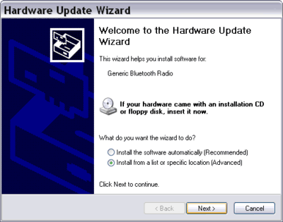 Hardware Update Wizard