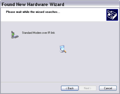 Found New Hardware Standard Modem over IR link