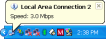 connected message balloon on PAN taskbar icon using third party software
