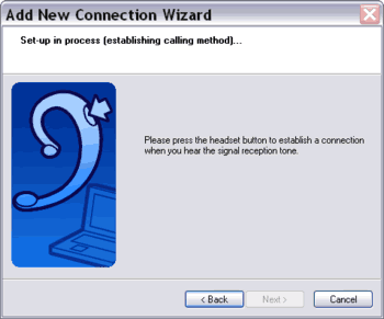Add New Connection Wizard on TOSHIBA Bluetooth stack