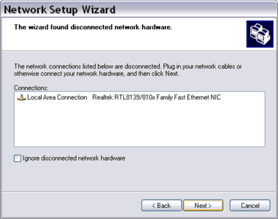 Network Setup Wizard Network Setup Wizard