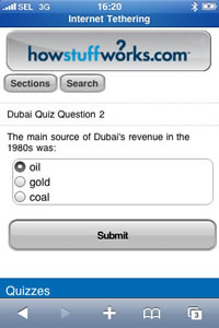 iPhone 3G screen : 3G Internet Tethering : browing howstuffworks.com Quizzes