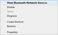 Windows Vista > Network Connections > right click Bluetooth Network Connection > View Bluetooth Network Devices